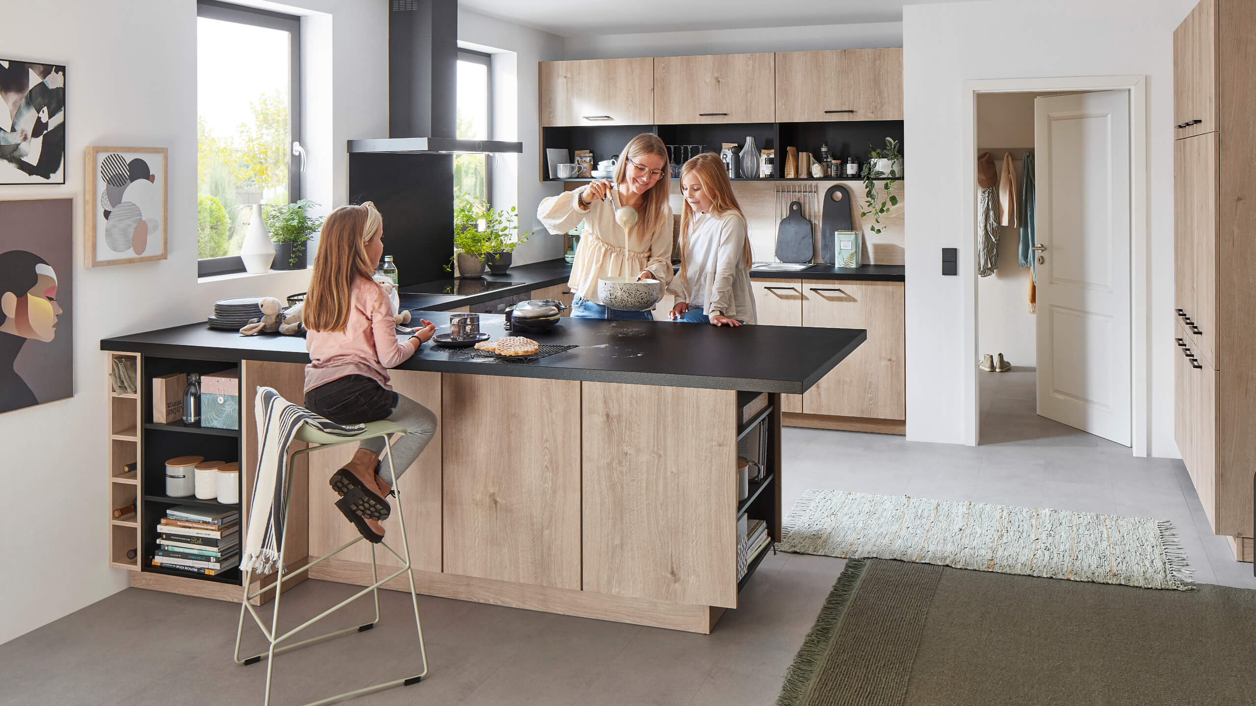 Moderne Familienküche "Natura" in U-Form von Nobilia