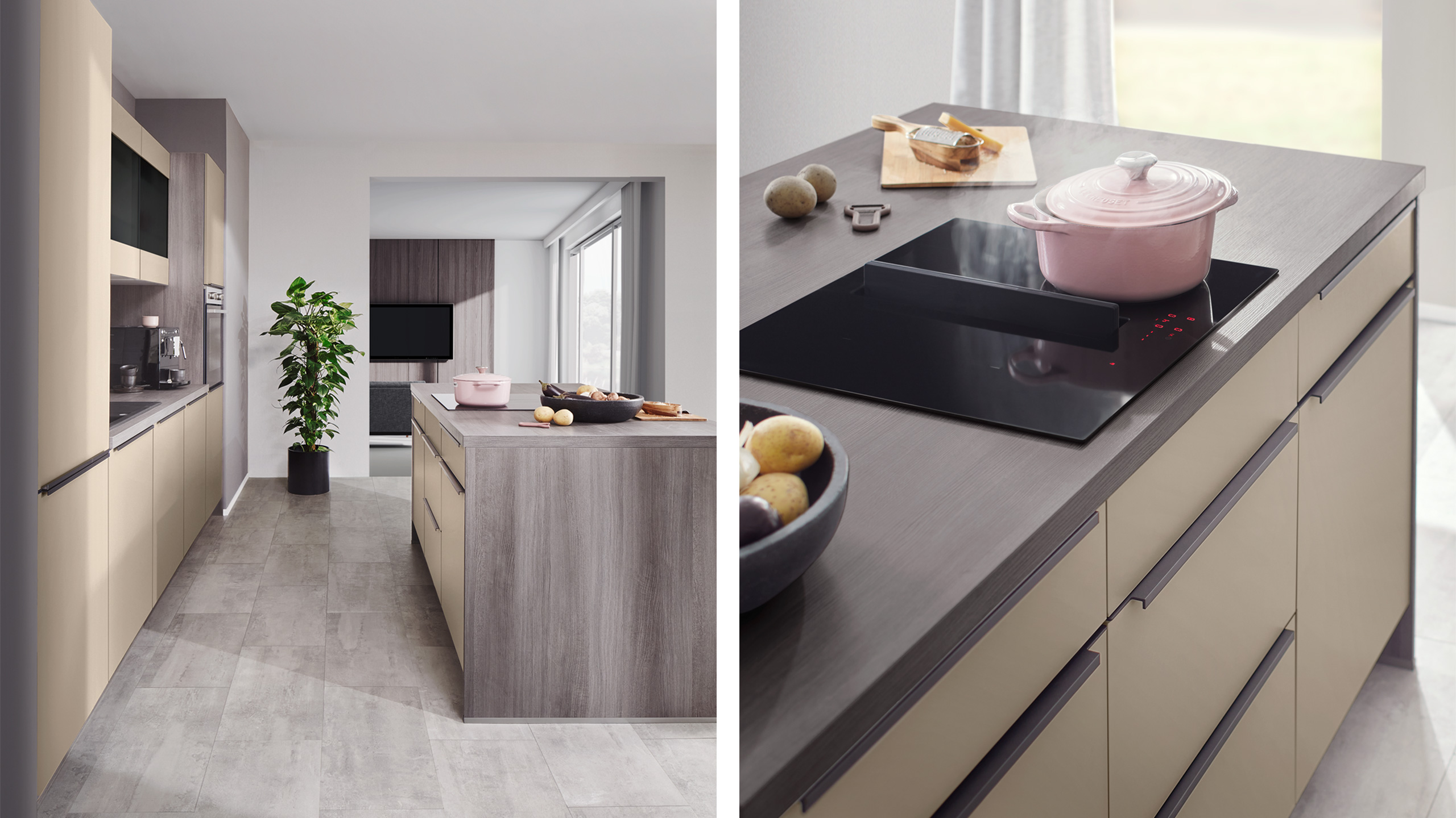 Trendige Familienküche "Clean" mit Insel von Express