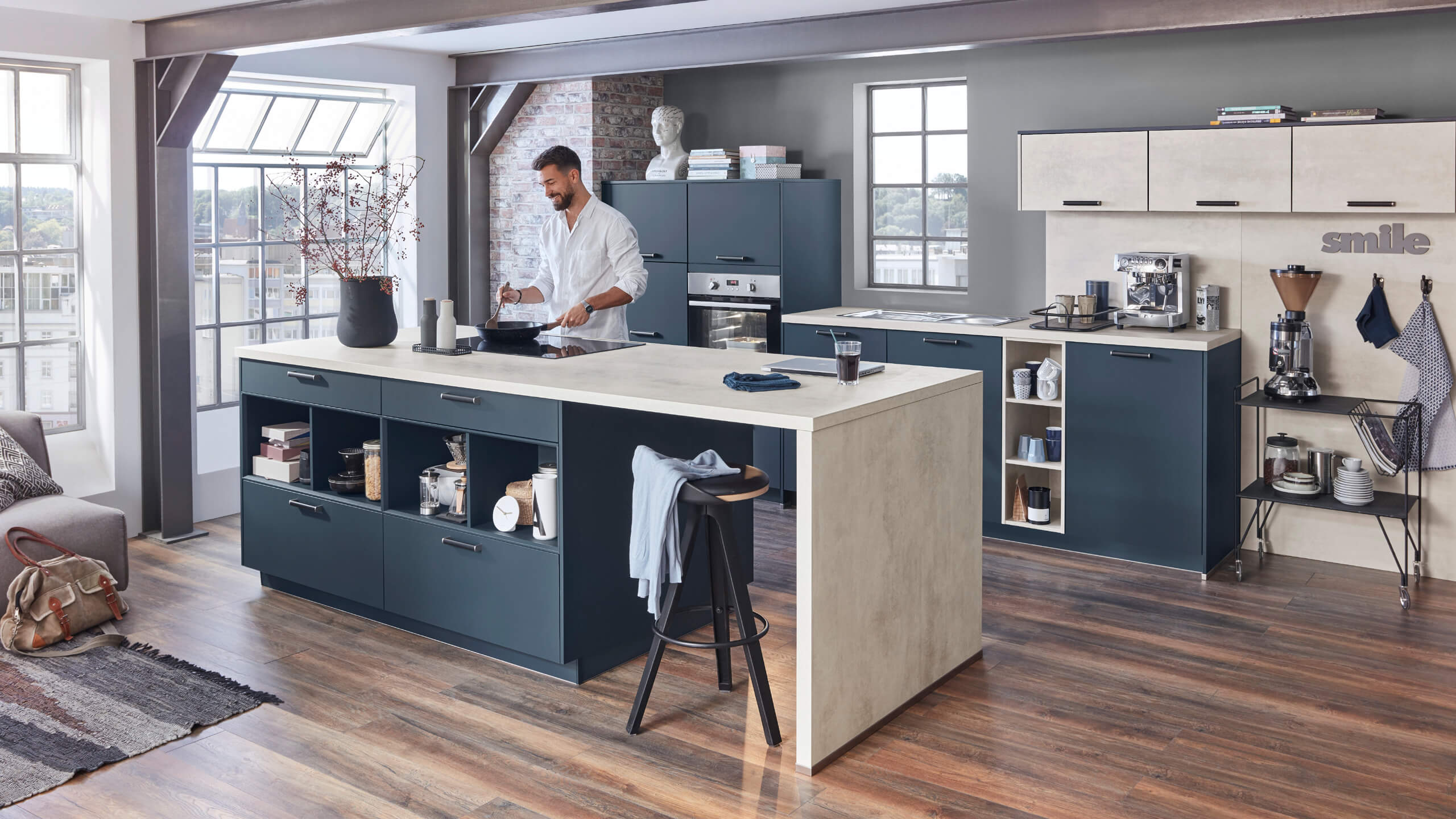 Trendküche "Easytouch" mit Insel von Nobilia