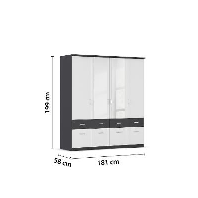 Drehtürenschrank,4-trg.,2 SPT,8 SBK Bremen-Extra AD7482.OR99