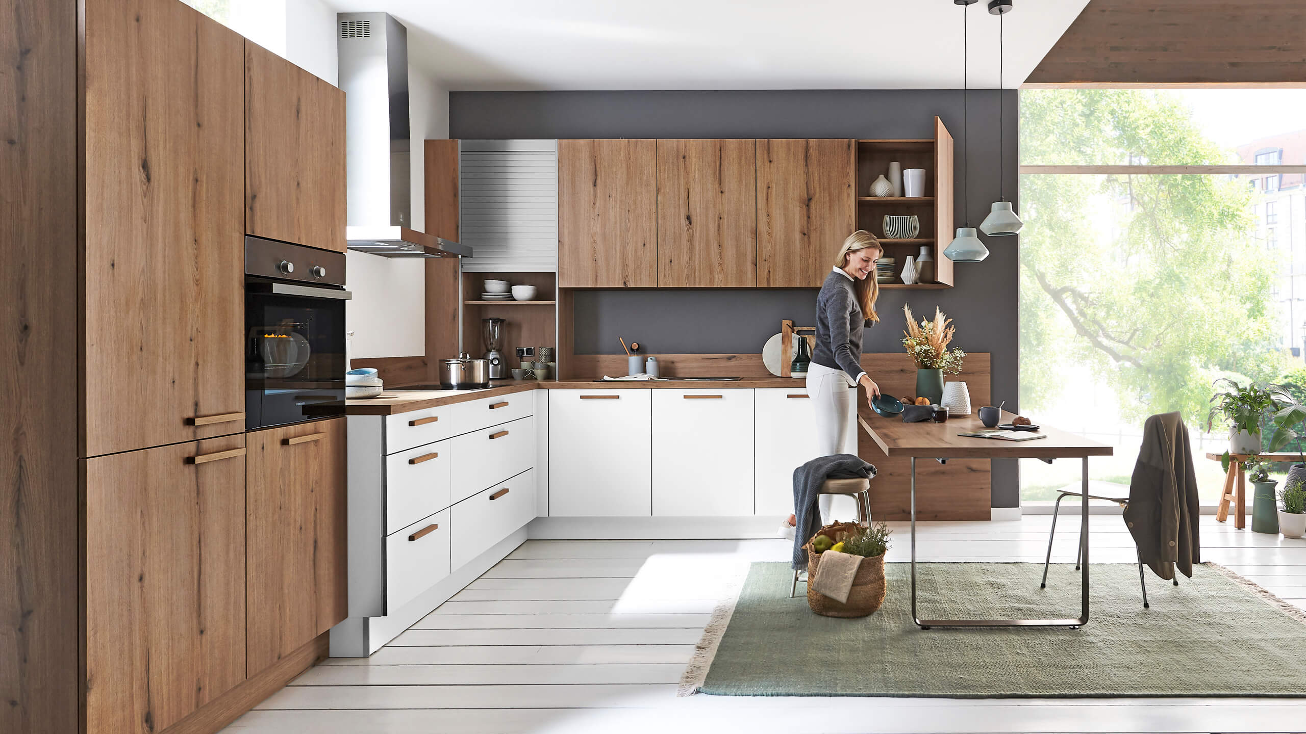 Moderne Familienküche "Flair" in L-Form von Nolte