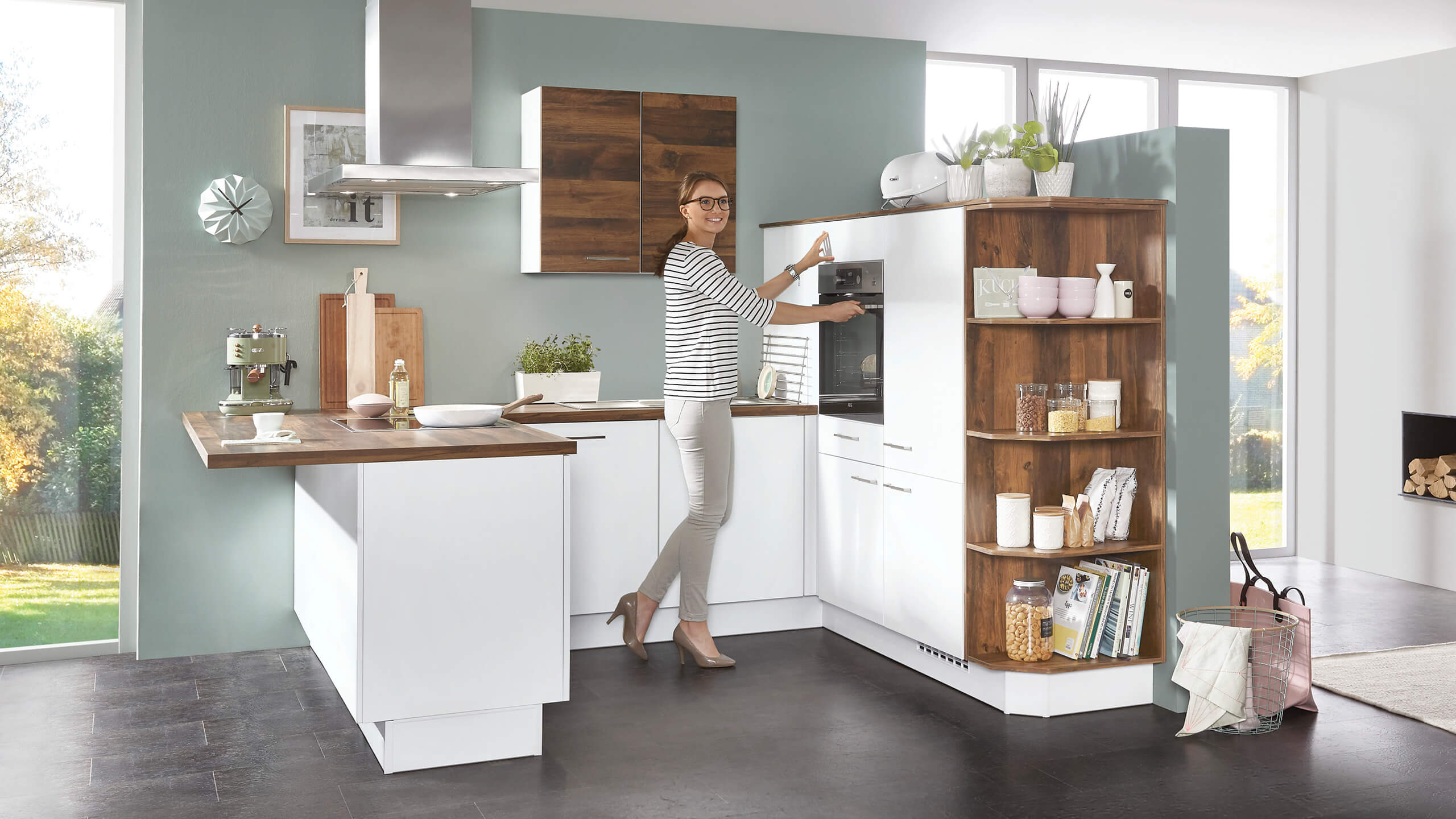 Moderne Familienküche "Laser" in U-Form von Nobilia