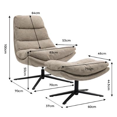 Relaxsessel mit Hocker 16132 Porto