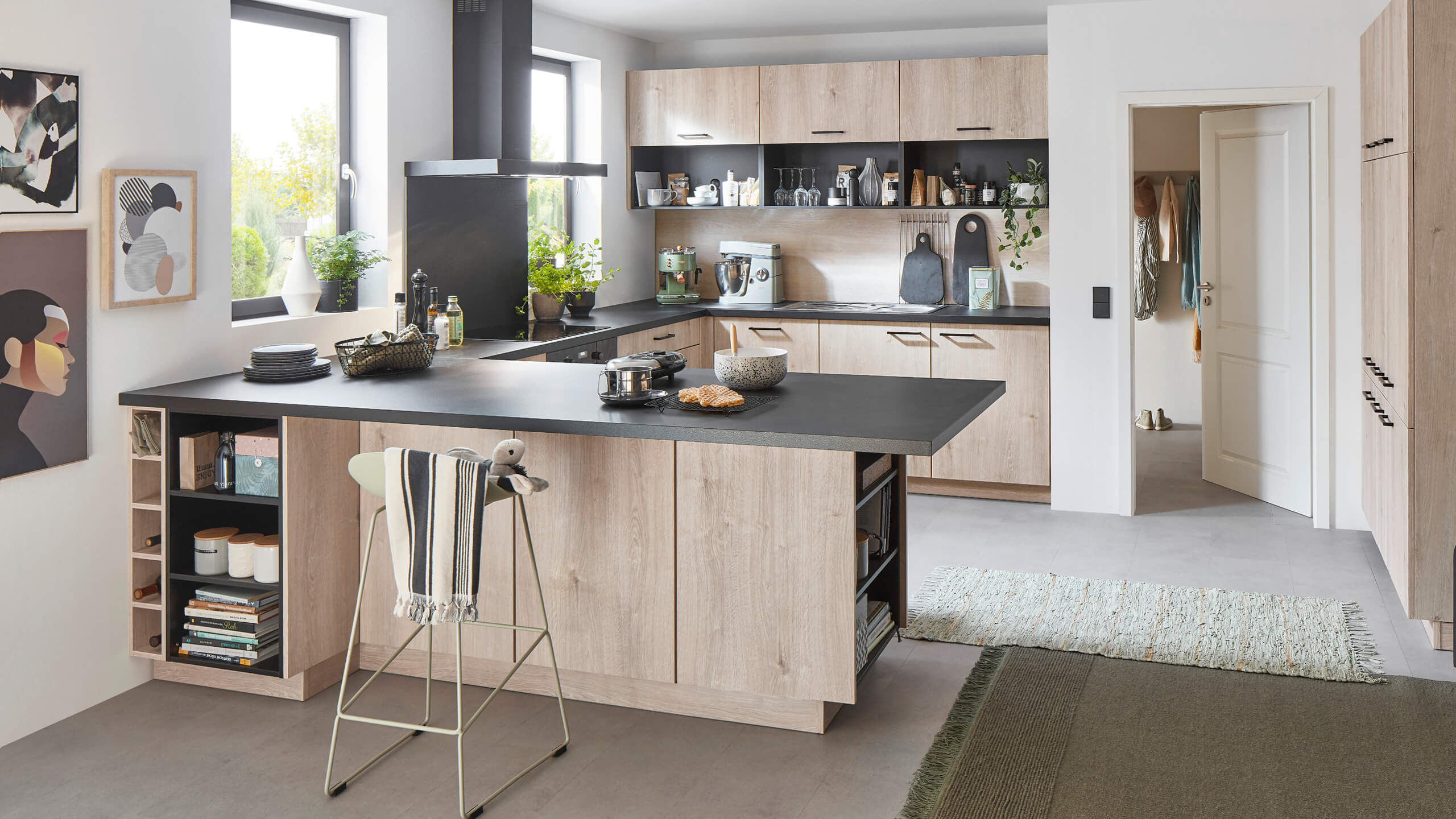 Moderne Familienküche "Natura" in U-Form von Nobilia