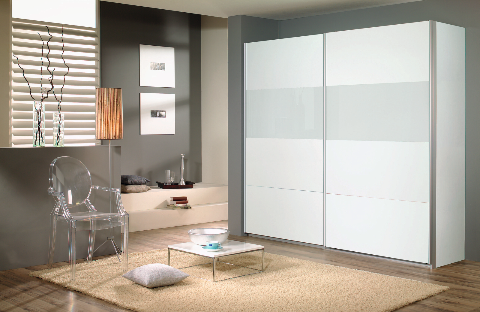 Schwebetürenschrank, 2-trg., Quadra                     Orange-Z