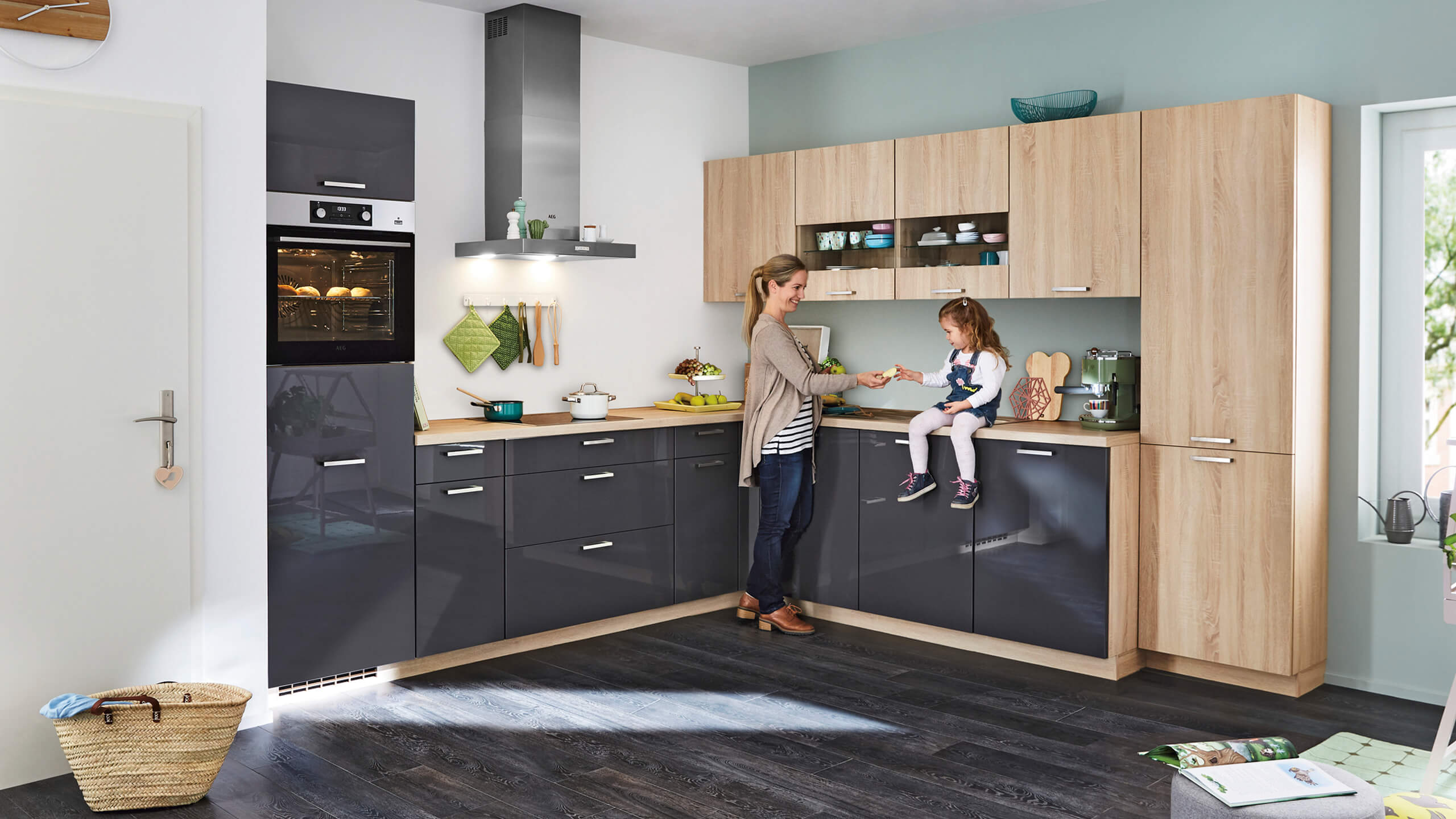 Moderne Familienküche in L-Form "Flash" von Nobilia