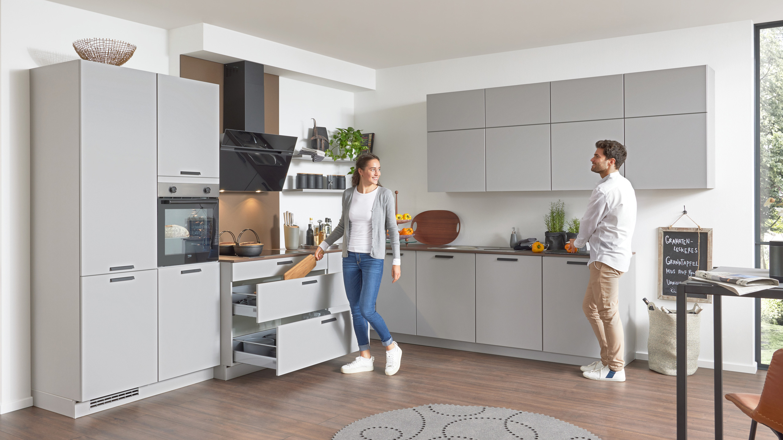 Moderne Familienküche "Touch" in L-Form von Culineo