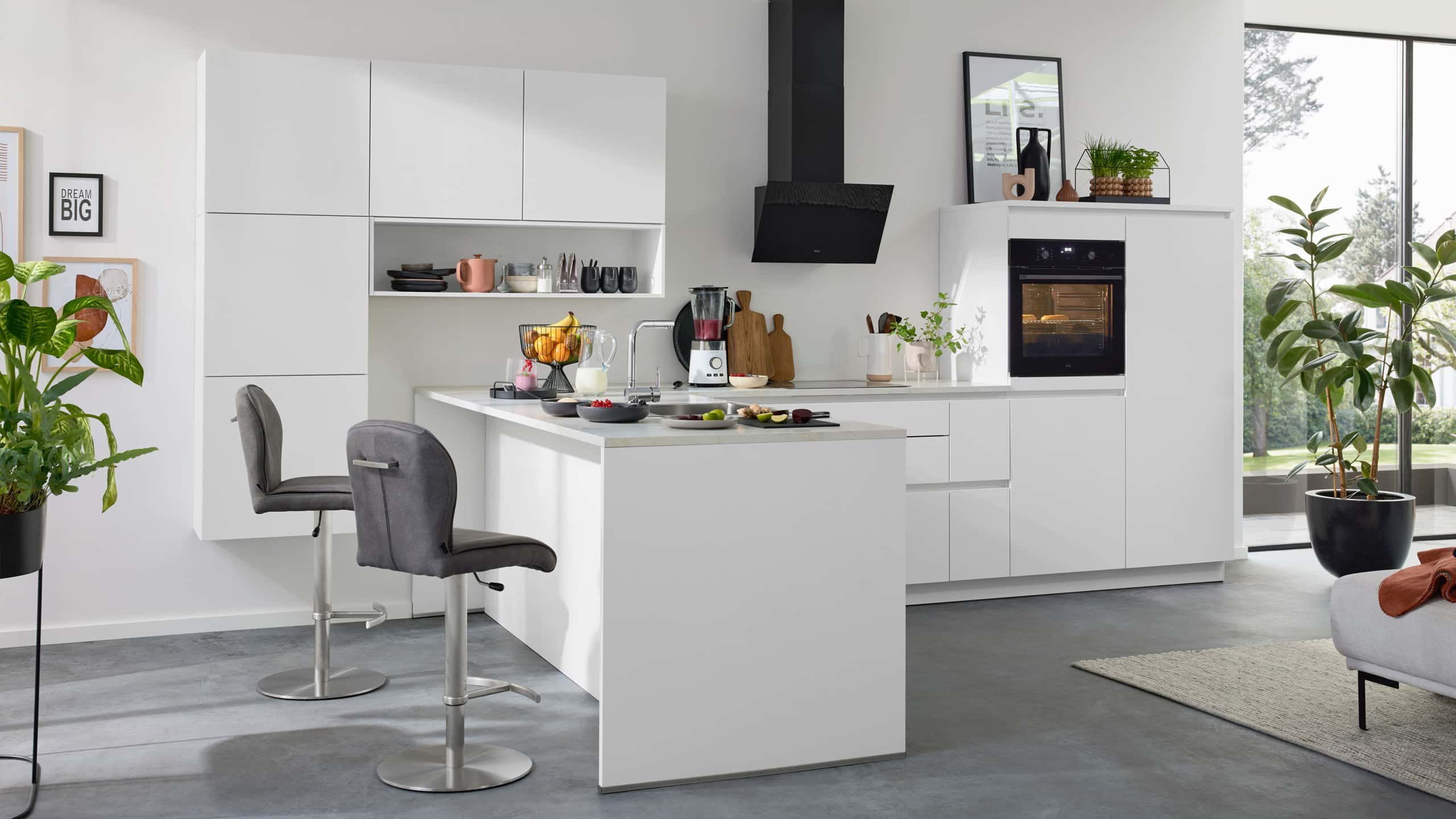 moderne, grifflose L-Küche "Serie 3089" von Interliving