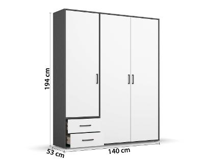 Drehtürenschrank, 3-trg., 2 SBK Voyager AG441.31V3           Blue-Z