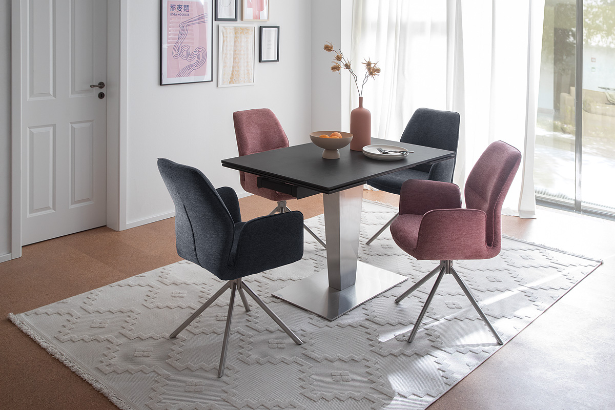 4 Fuß Stuhl mit Armlehnen 2er-Set Greyton 1004929