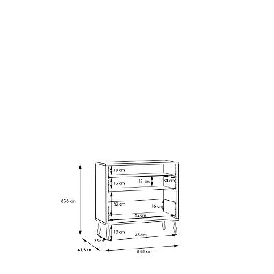 Kommode, 3 SBK Whenua WQNK211-M748