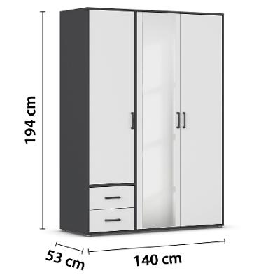 Drehtürenschrank,3-trg.,1 SPT,2 SBK Voyager AG441.21V3           Blue-Z