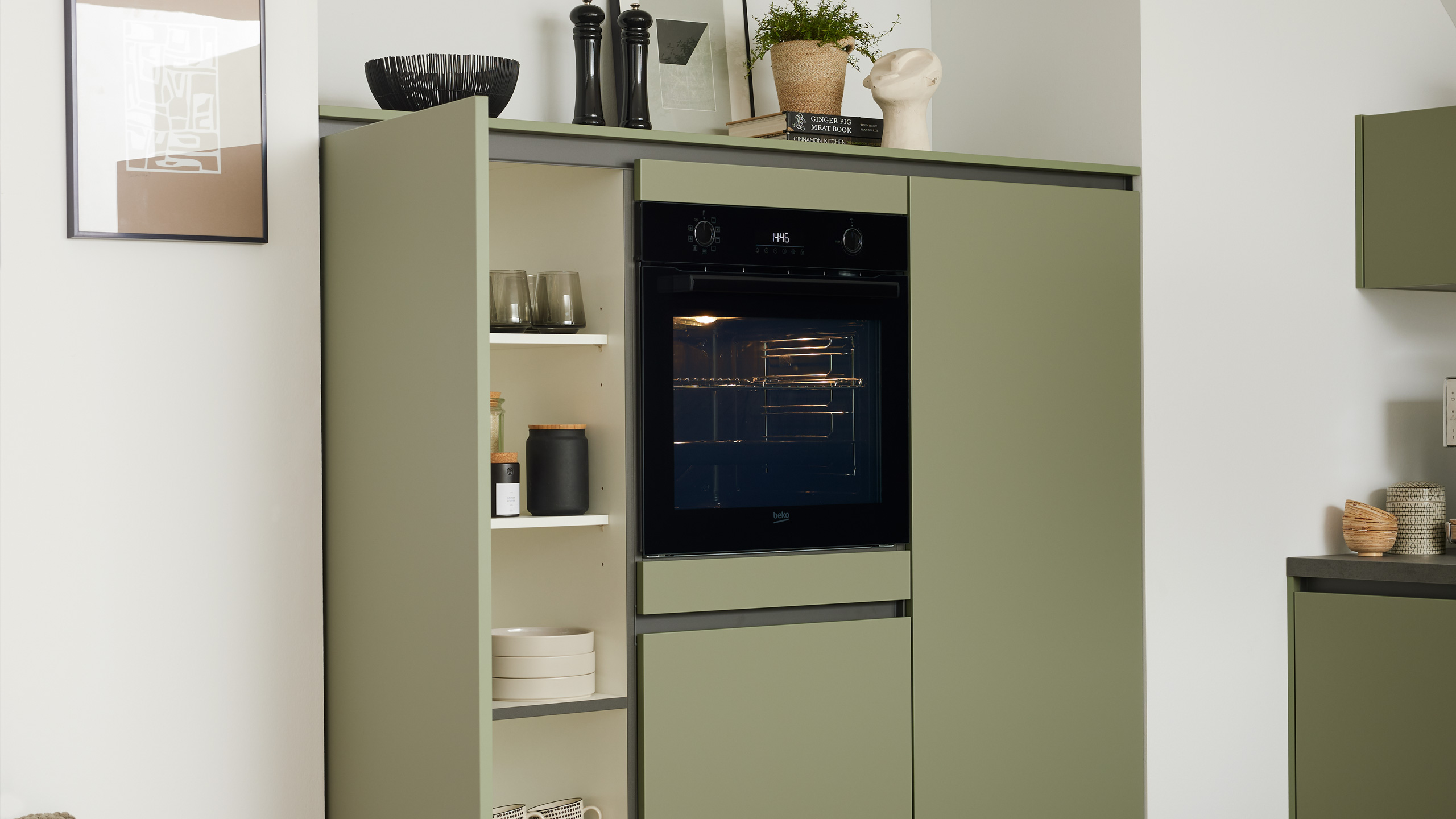 Grifflose Trendküche "Senso" in L-Form von Culineo