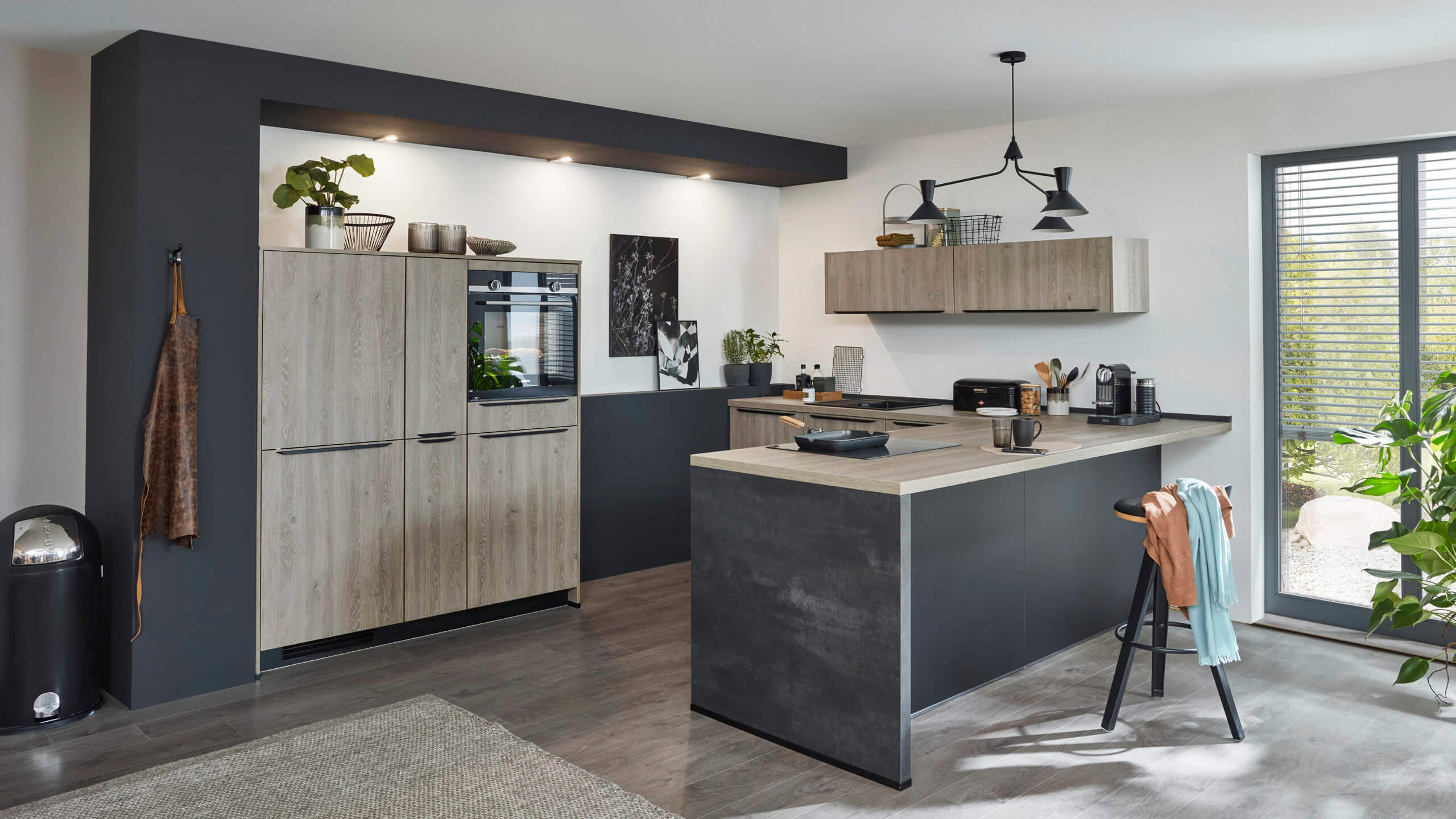 Moderne Familienküche "Riva" in L-Form von Nobilia