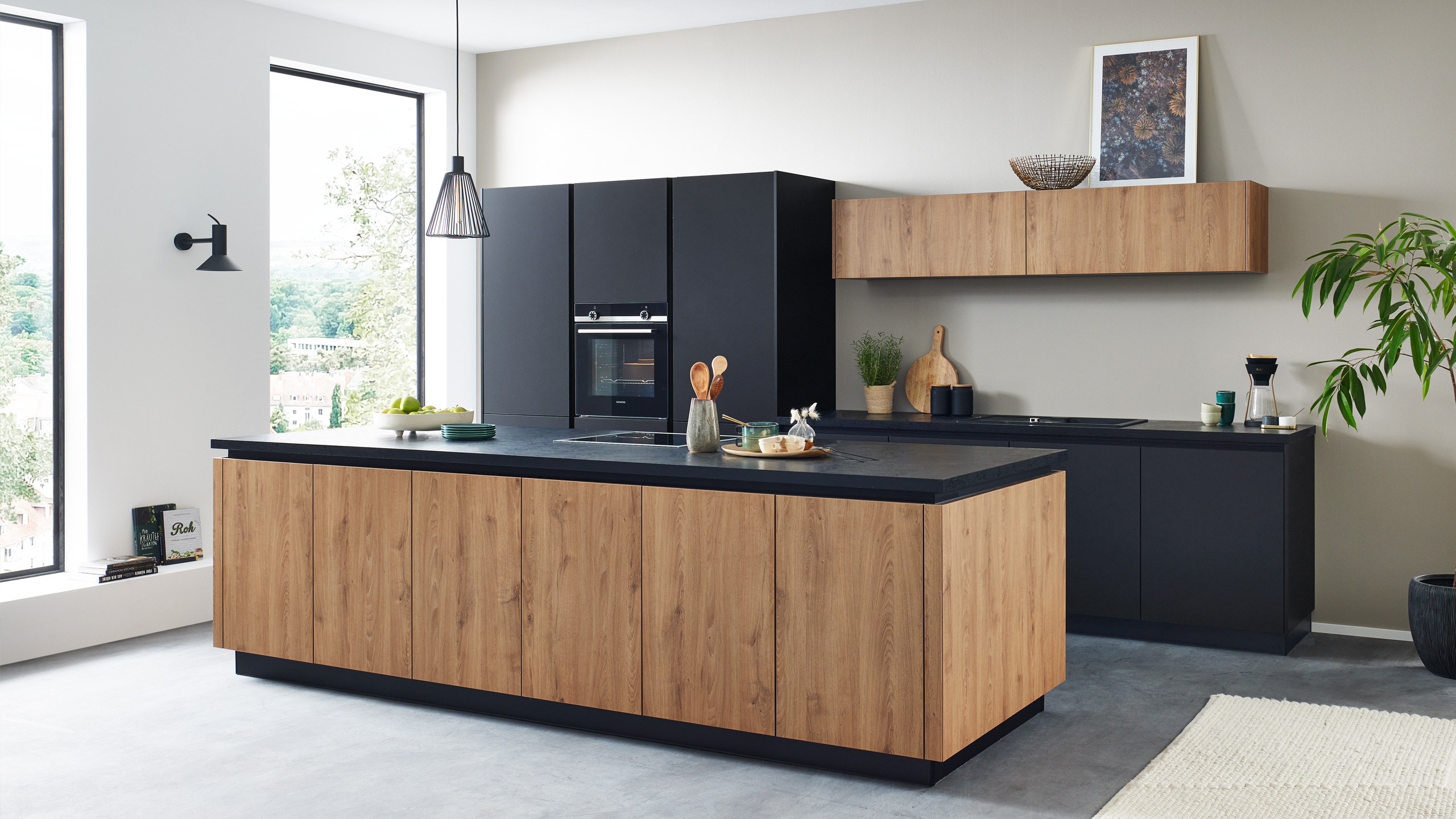 Grifflose Designküche "Matea" mit Insel von Wert Küche