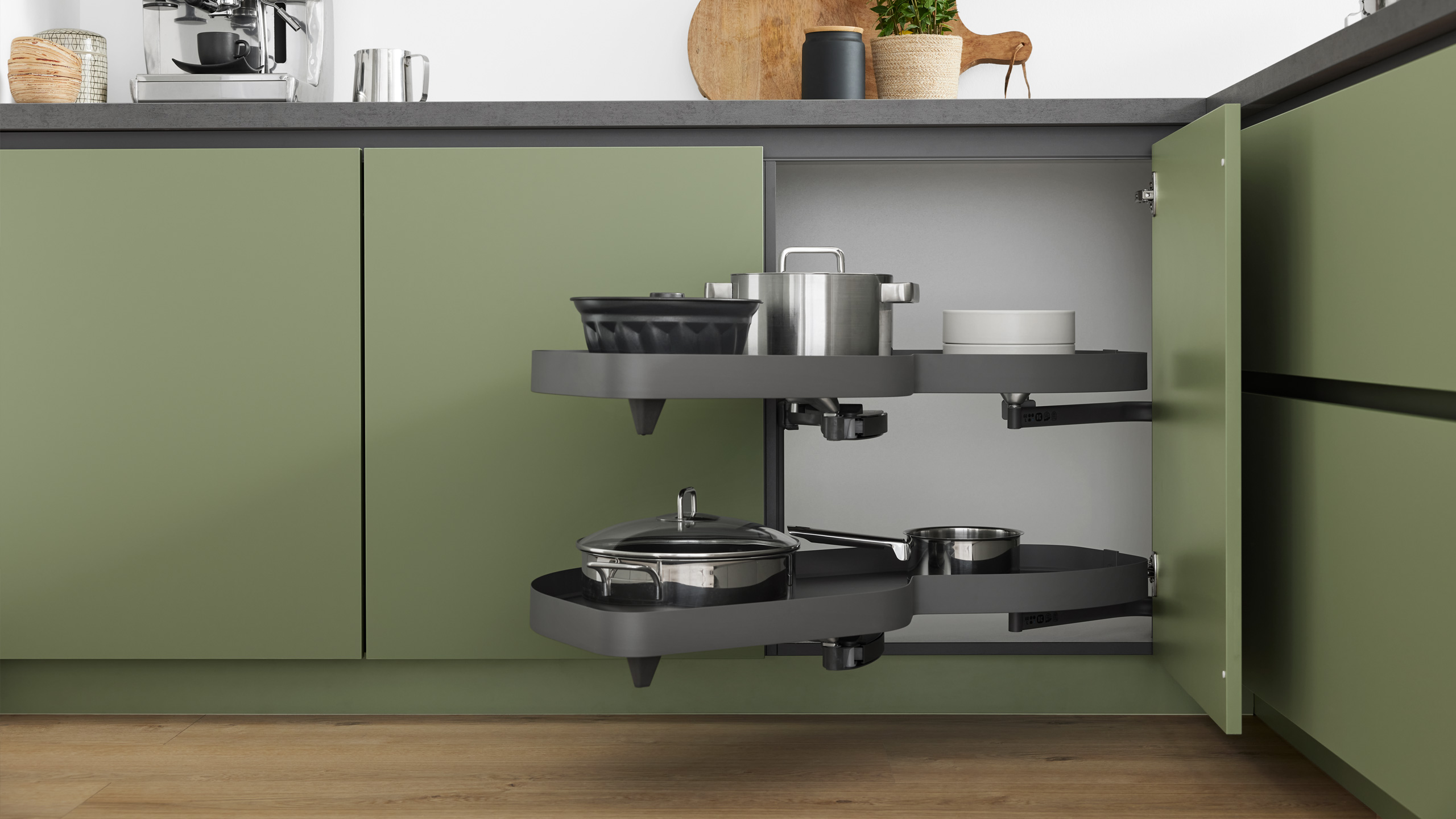 Grifflose Trendküche "Senso" in L-Form von Culineo