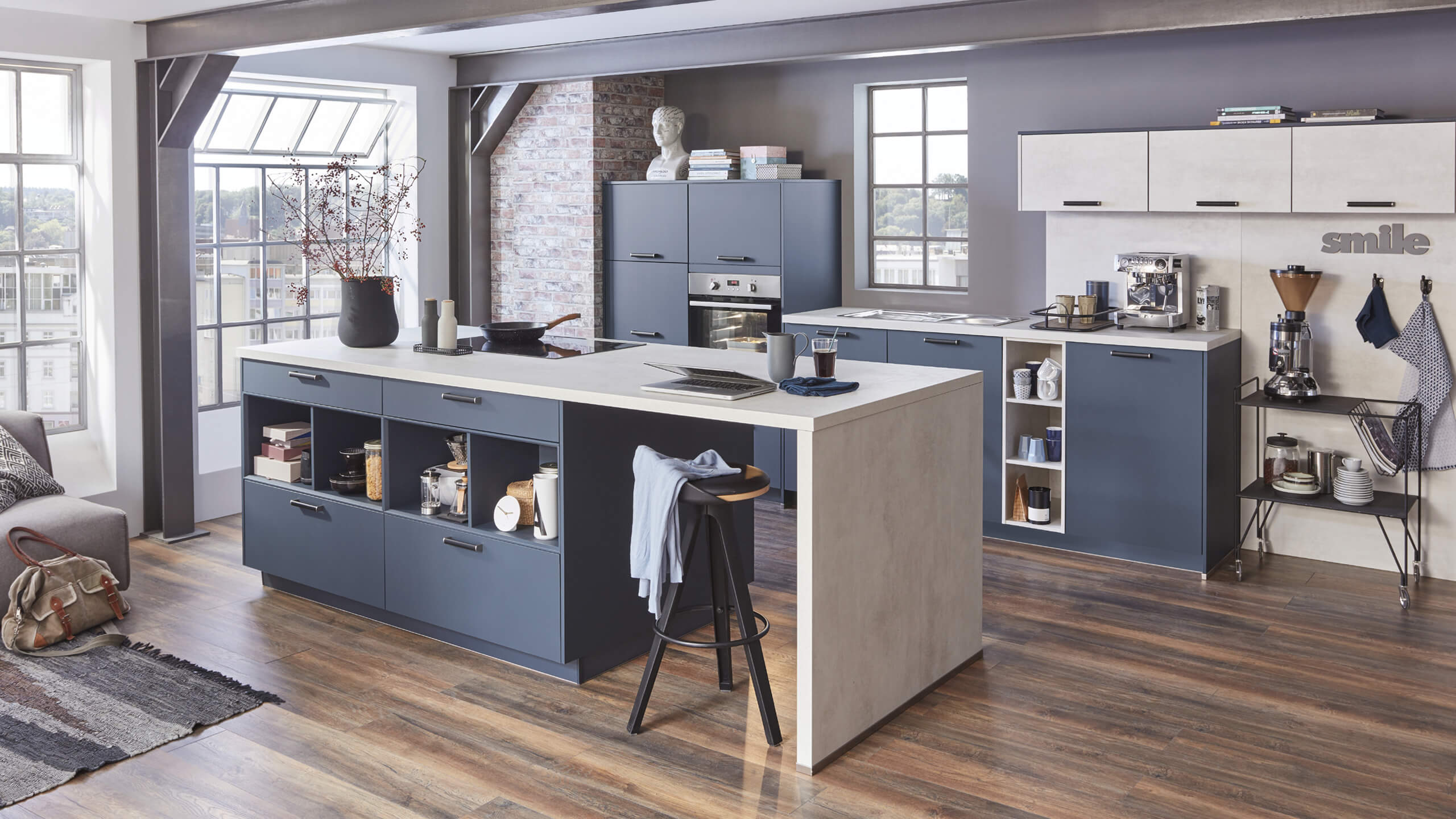 Trendküche "Easytouch" mit Insel von Nobilia