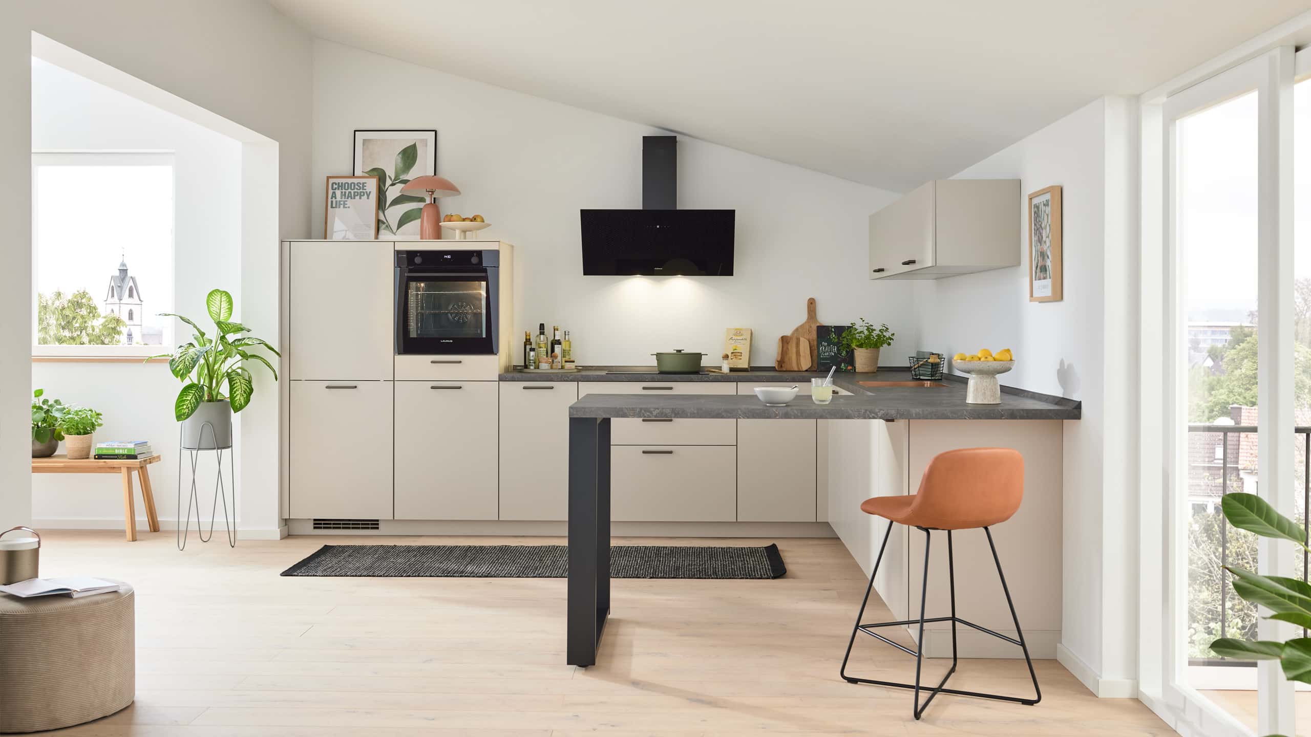 Moderne Familienküche "Laser" in L-Form von Culineo