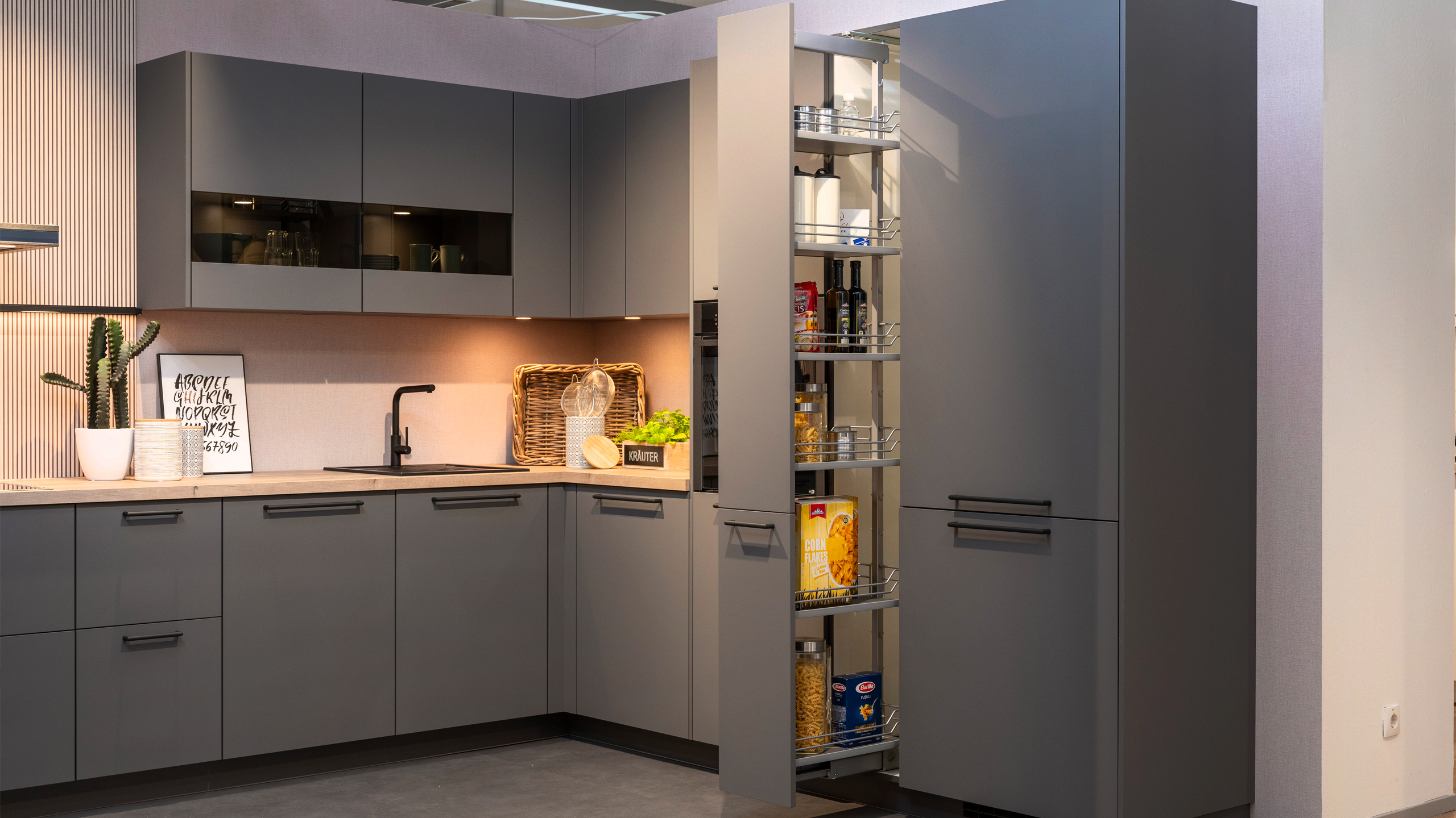 Moderne Trendküche "Senso" in L-Form von Nobilia