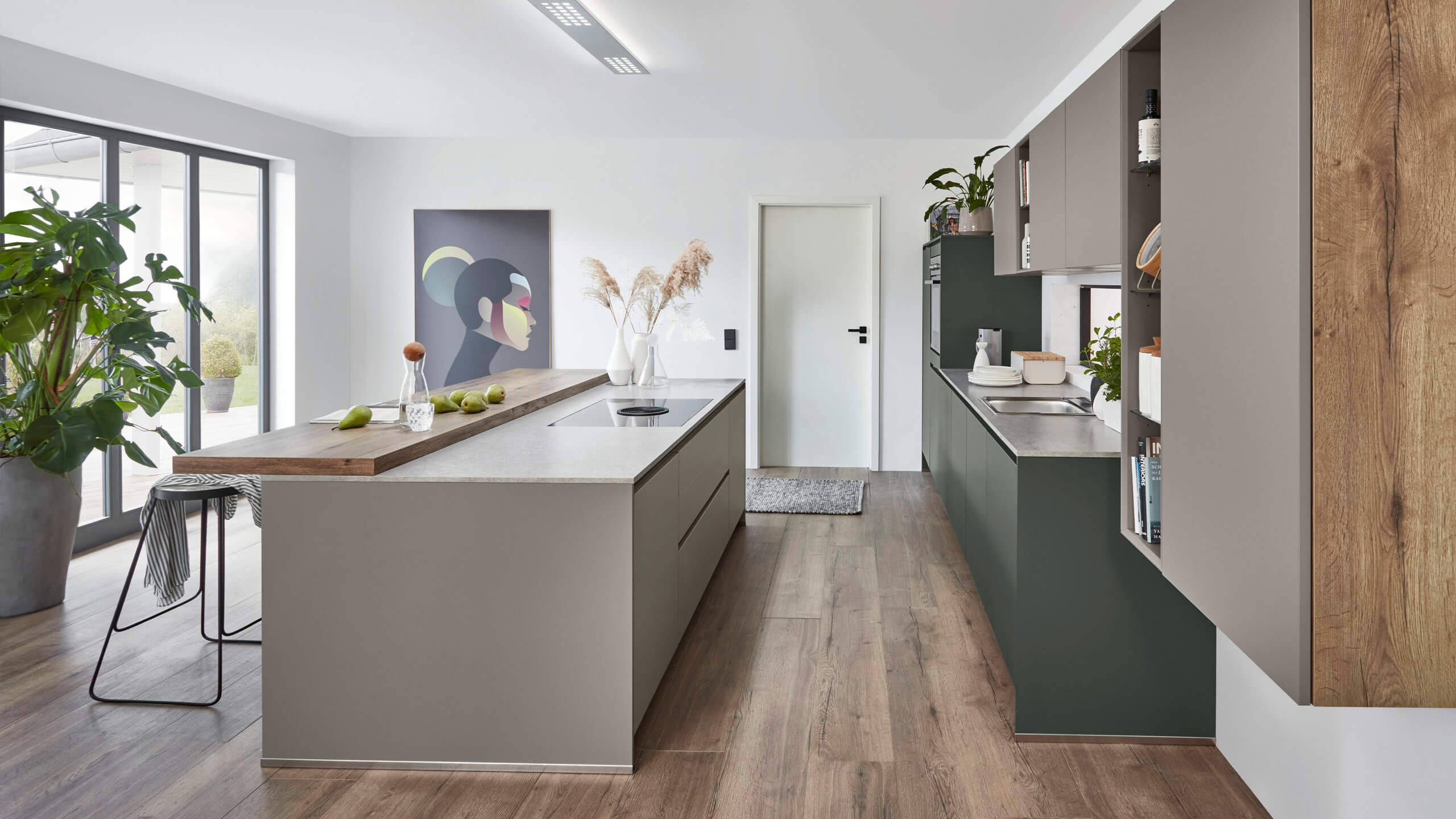 Grifflose Designküche "Easytouch" mit Insel von Nobilia