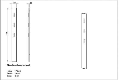 Garderobenpaneel Universal 3255-83