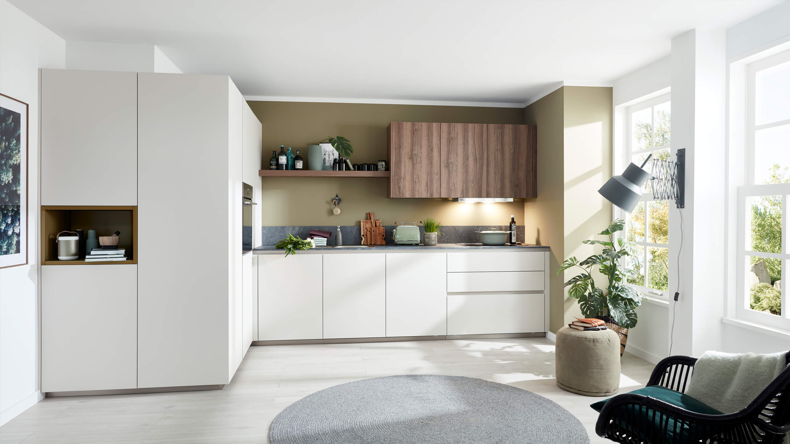 Grifflose Designküche "Franziska" in L-Form von Wert Küche