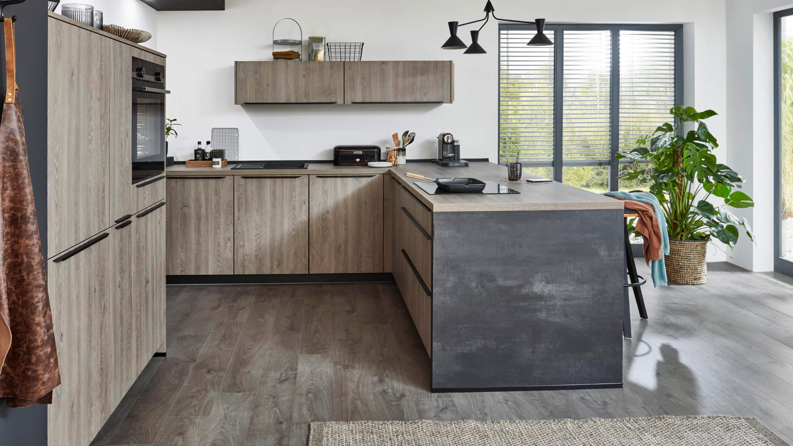 Moderne Familienküche "Riva" in L-Form von Nobilia