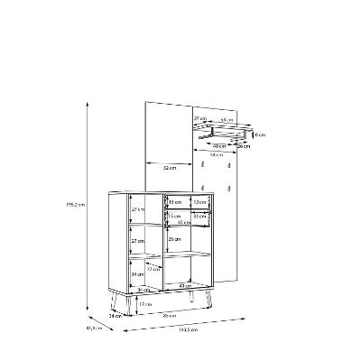 Garderobe, 2 T +  2 SBK chenua WQND01-M801