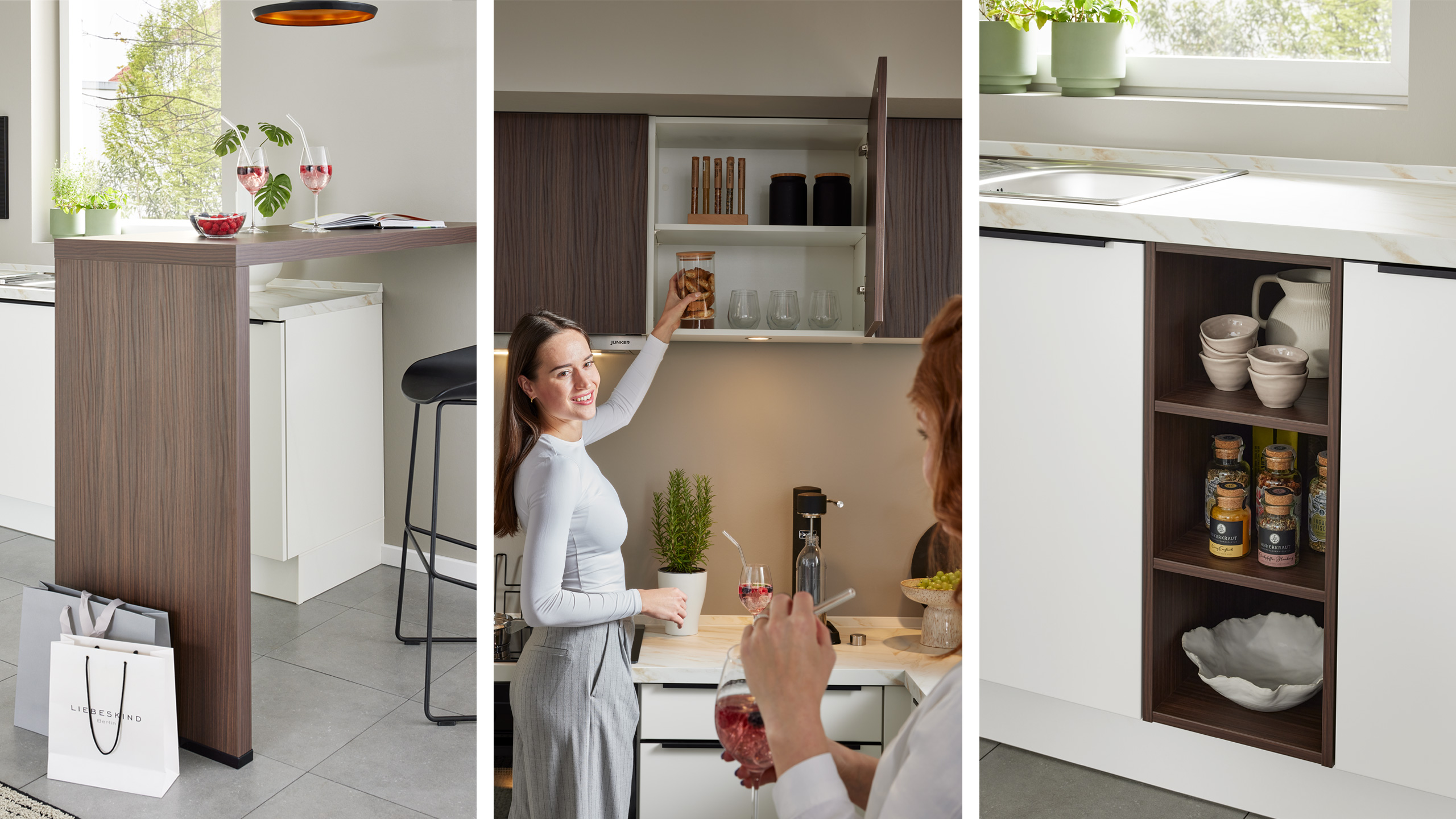 Moderne Familienküche "Softline" in L-Form von Culineo