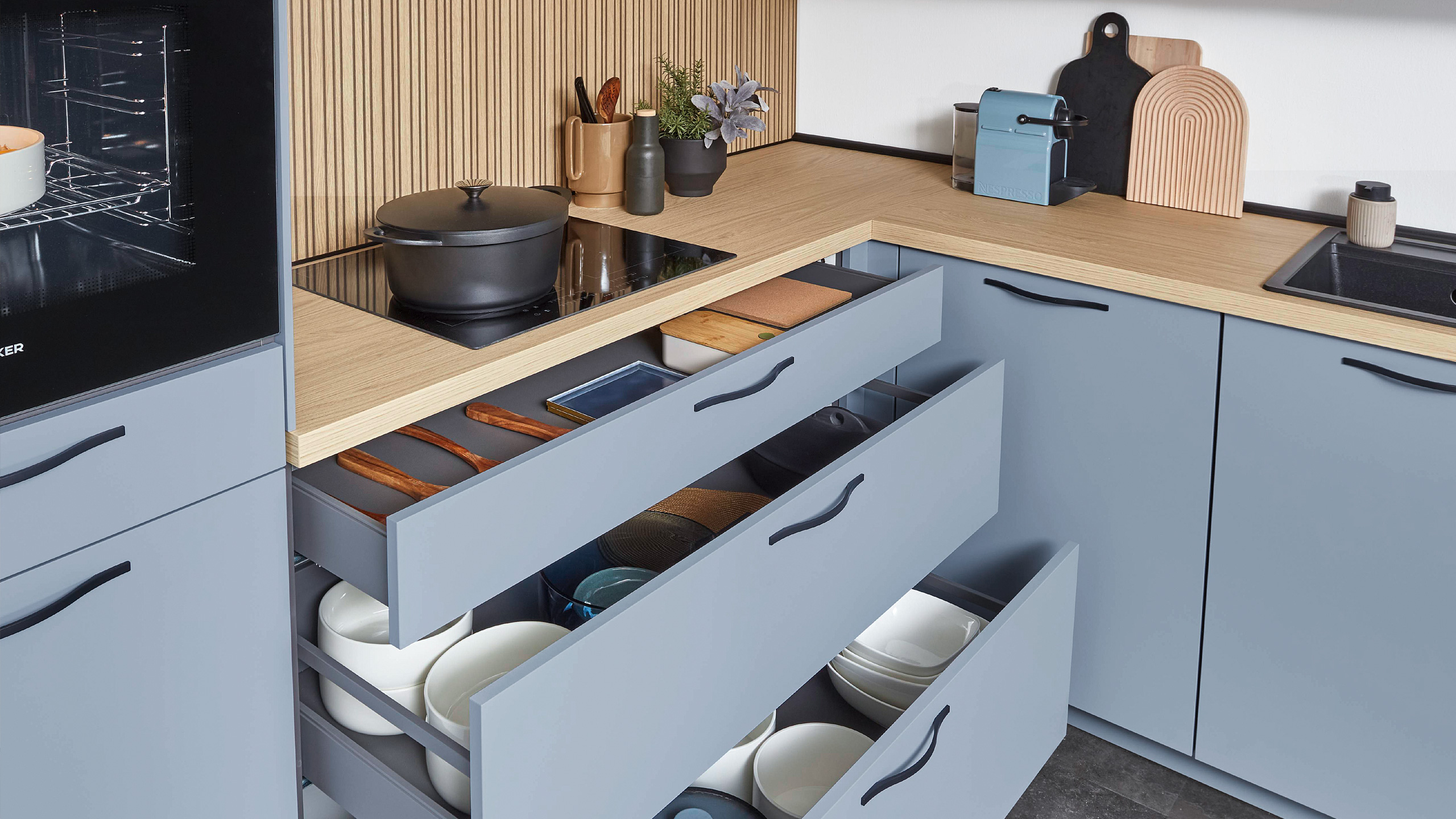 Trendküche "Senso" in L-Form von Nobilia