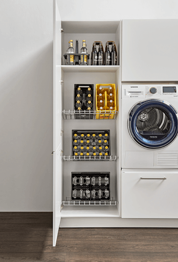 Hauswirtschaftsraum Feel - Stauraum moebel-berning-kuechenstudio-lingen-rheine-osnabrueck-hauswirtschaftsraum-hwr-raum-planen-waschmaschine-wäsche-kuechen-nolte-feel-stauraum