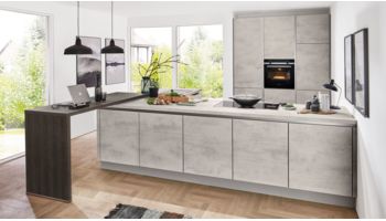 Design L-Küche Riva von Nobilia mit Front in Grau Grau