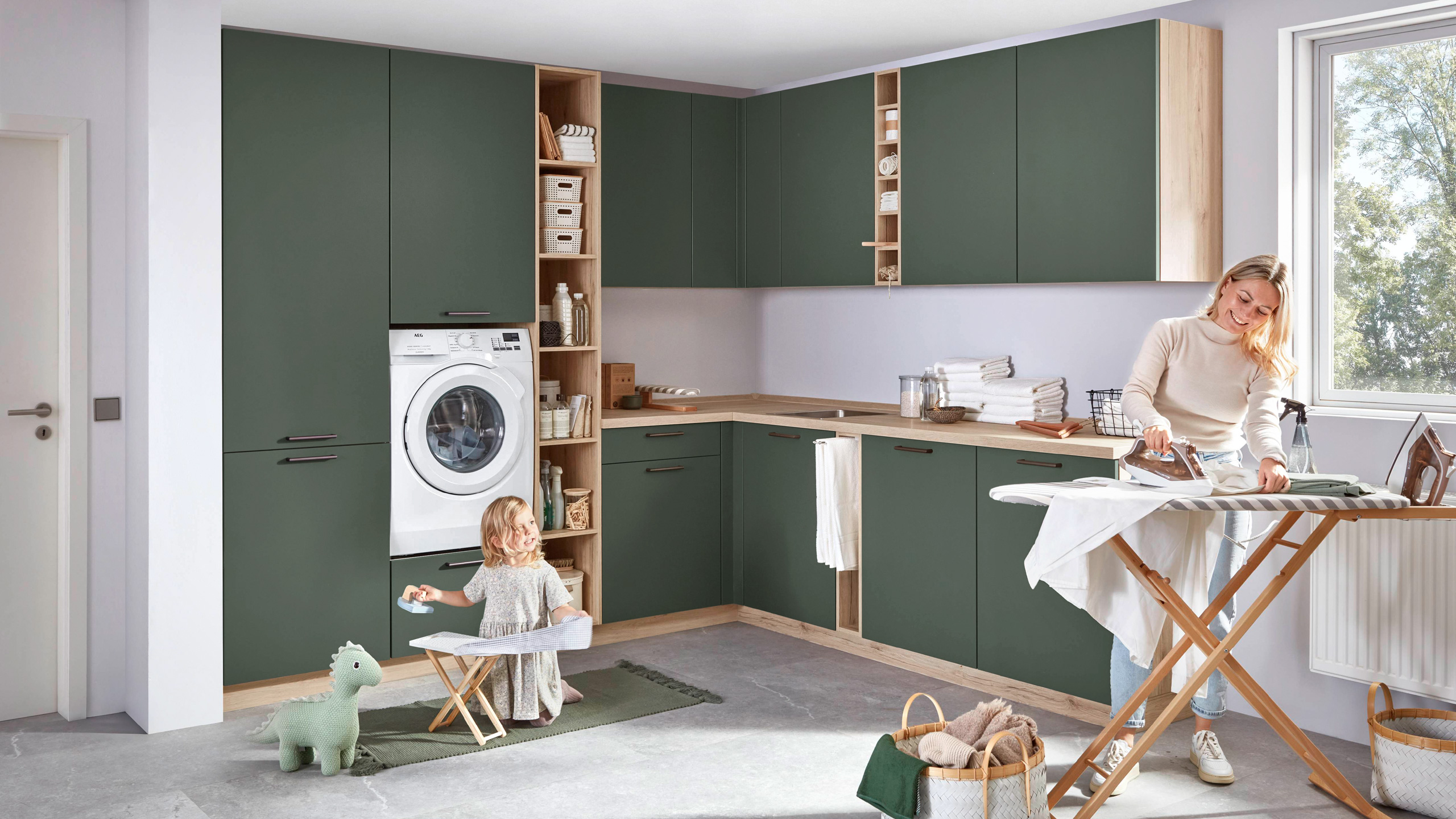 Trendiger Hauswirtschaftsraum "Easytouch" in L-Form von Nobilia