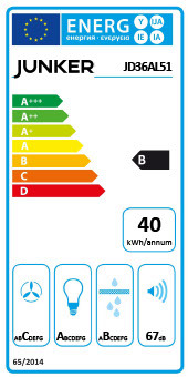 Energielabel Flachschirmhaube JD36AL52