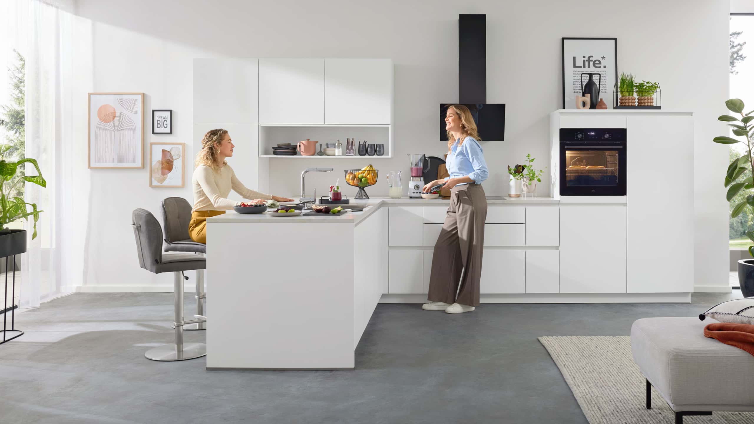 moderne, grifflose L-Küche "Serie 3089" von Interliving