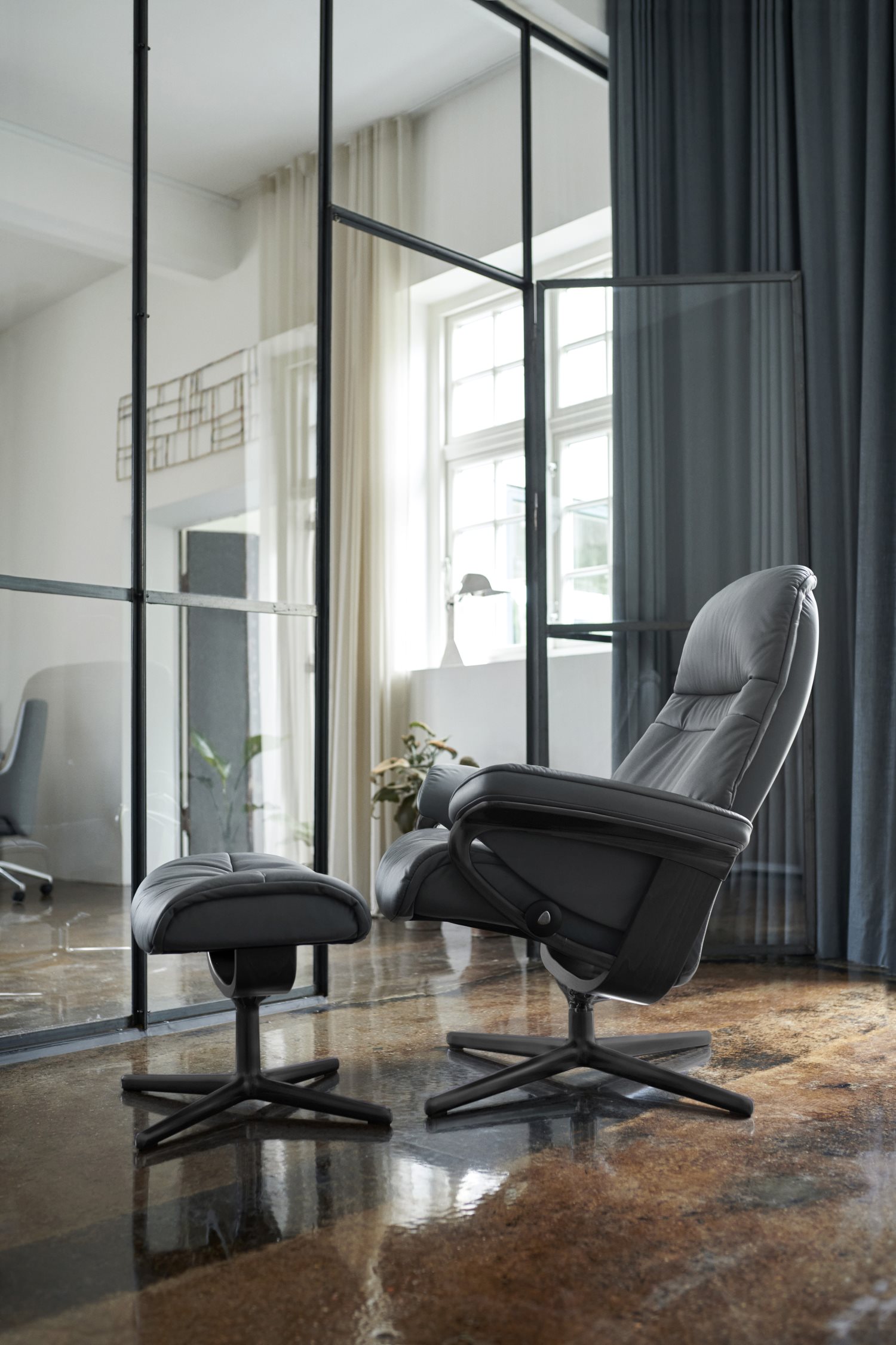 Cross Sessel (M) + Hocker Stressless Sunrise 1237317