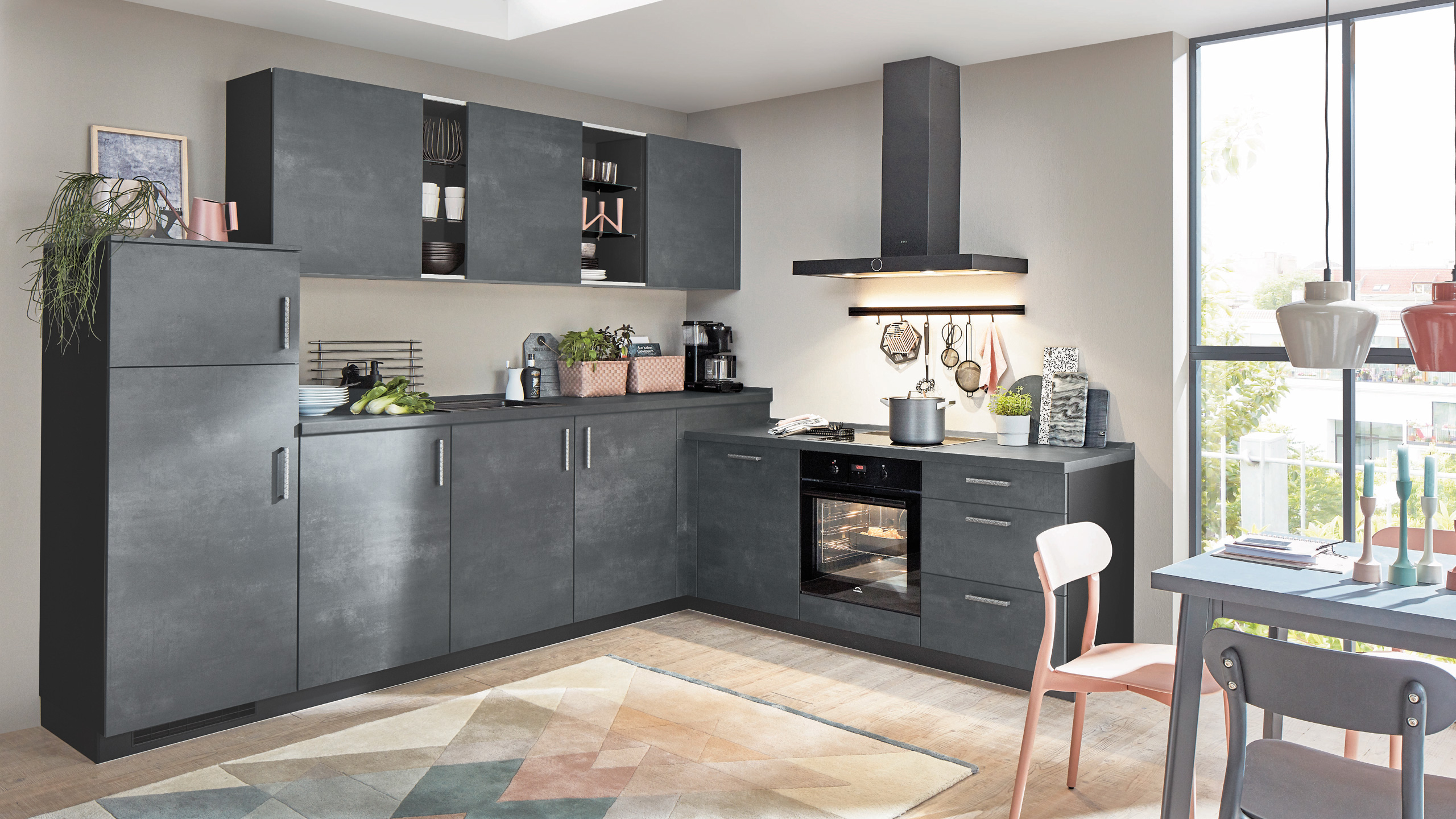 Trendküche "Laser" in L-Form von Nobilia