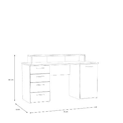 Schreibtisch, 1 T + 4 SBK Net 106 MT980-M823-U58