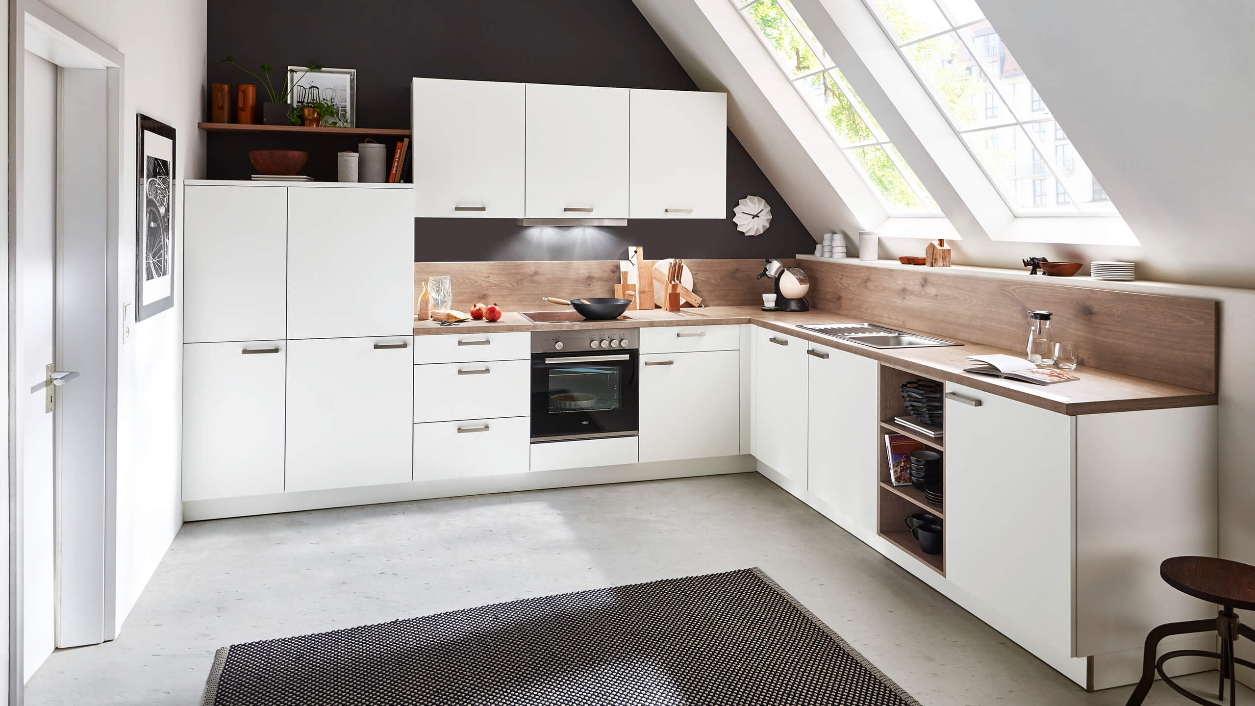 Moderne Familienküche "Plus" in L-Form von Nolte 